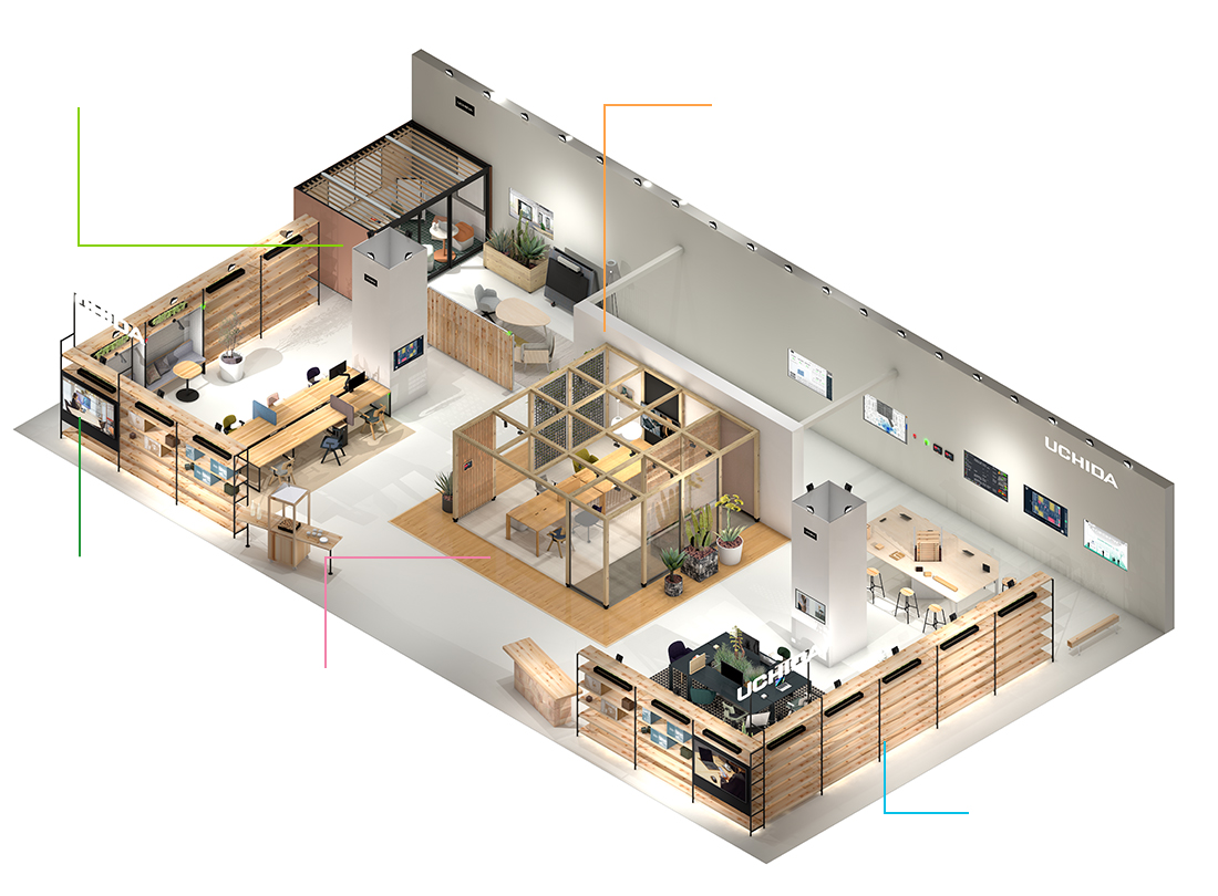 「オルガテック東京2024」展示ブースのシーン別フロアマップ